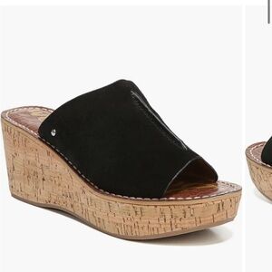 Sam Edelman Black Suede Wedge Mules